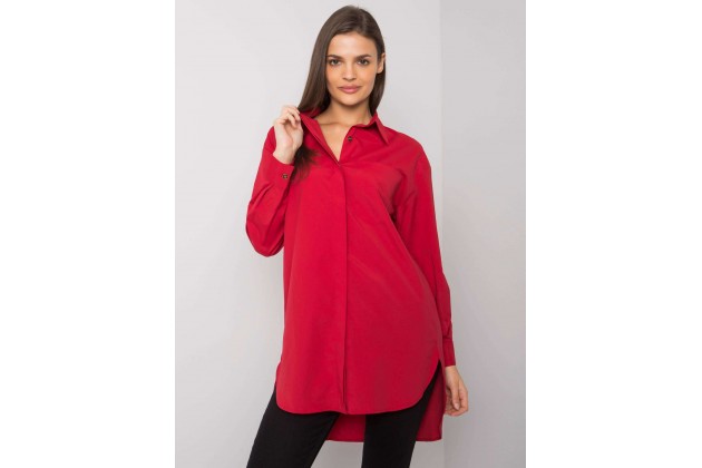 Chemise curte et ample - rouge foncé