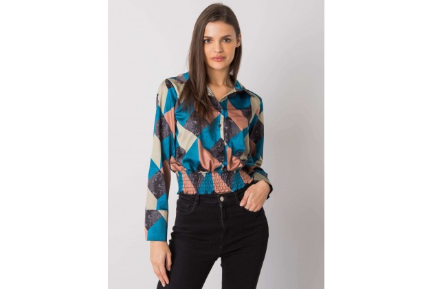 Chemise imprimée à manches longues - marin