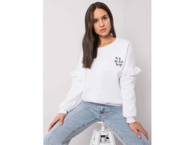 Sweat -shirt à encolure ronde et imprimé -blanc