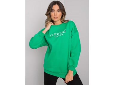 Sweat -shirt à encolure ronde et imprimé - vert