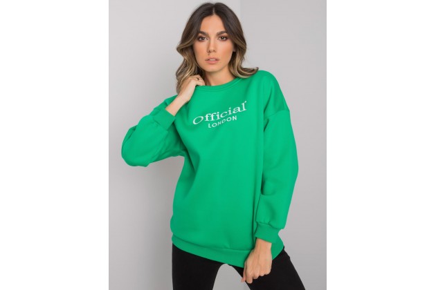 Sweat -shirt à encolure ronde et imprimé - vert