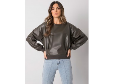 Sweat -shirt à encolure - kaki foncé