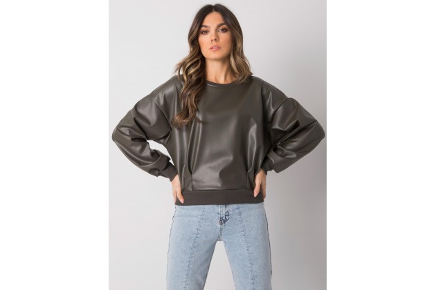 Sweat -shirt à encolure - kaki foncé