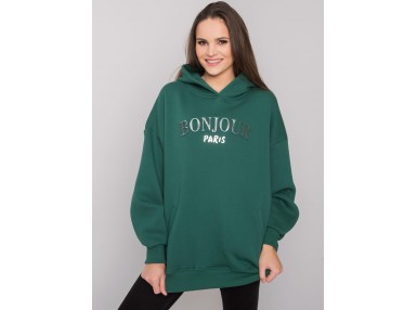 Sweat à capuche imprimé femme - vert foncé
