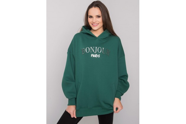 Sweat à capuche imprimé femme - vert foncé