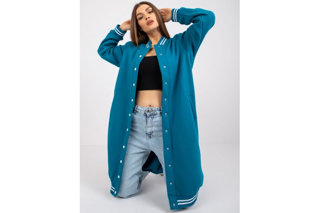 Sweat long fermé par boutons pression - marin