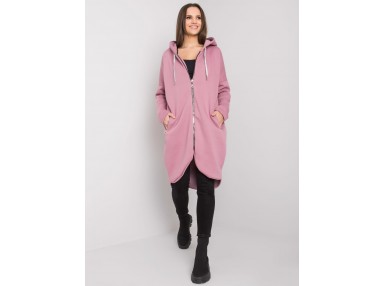 Sweat long en coton -rose foncé