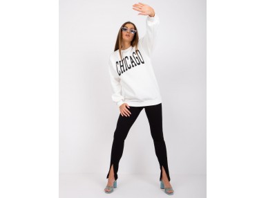 Sweat-shirt avec inscription - blanc