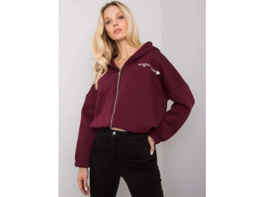 Hoodie uni à capuche - bordeaux