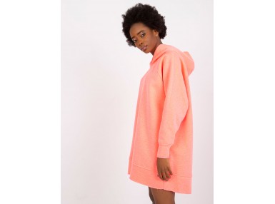 Sweat à capuche long - fluo rose