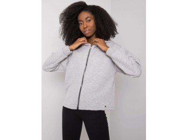 Hoodie uni à capuche - gris