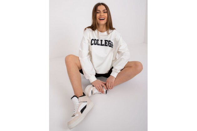 Sweat long avec imprimé - blanc