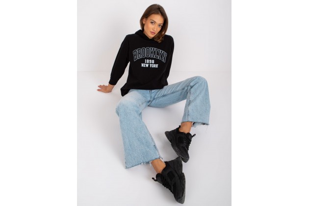 Sweat-shirt avec inscription - noire