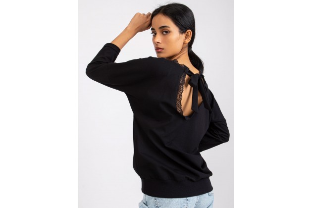 Sweat-shirt en dentelle - noir
