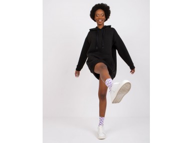 Sweat à capuche long - noir
