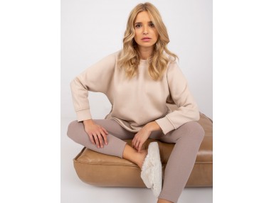 Sweat long en coton - beige