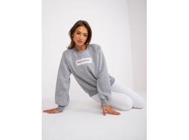 Sweat -shirt à encolure ronde et imprimé -gris
