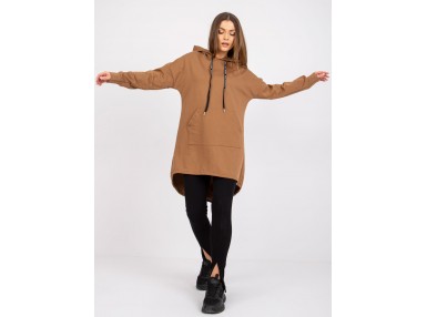 Hoodie uni à capuche - camel