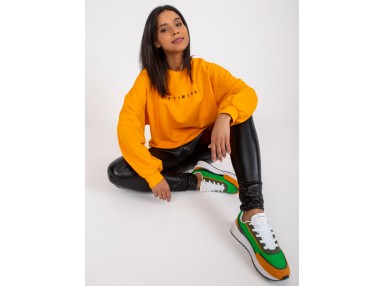 Sweat -shirt à encolure ronde et imprimé - orange clair