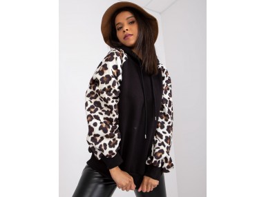 Sweat à capuche imprimé femme - noire