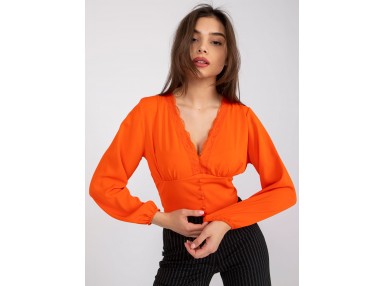 Top à col en V - orange