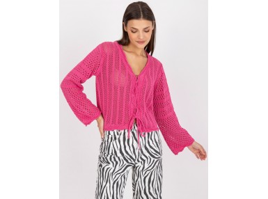 Gilet ajouré - rose foncé