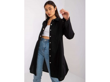 Chemise mi-longue et ample - noire