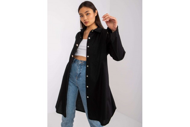 Chemise mi-longue et ample - noire