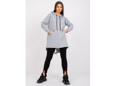 Hoodie uni à capuche - gris