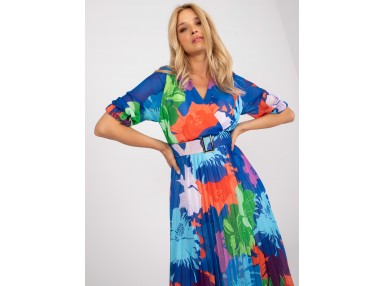 Robe d'été avec un imprimé - bleu foncé