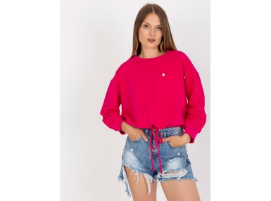  Sweat court à détail noué - fuchsia