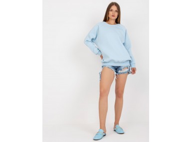 Sweat long à encolure ronde - bleu clair