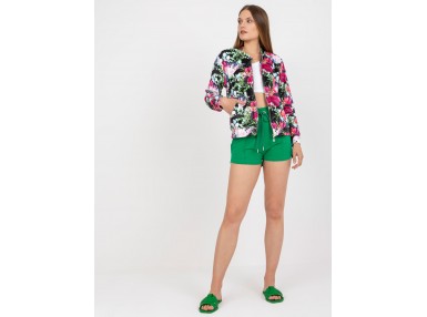 Bomber zippé avec imprimé - noir et rouge