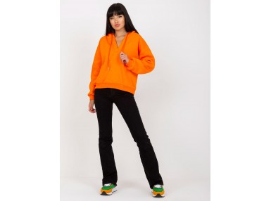 Sweat-shirt épais à col en V - orange