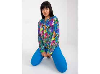 Bomber zippé avec imprimé - bleu foncé