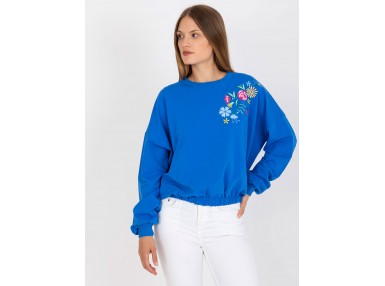 Sweat col rond avec imprimé - bleu foncé