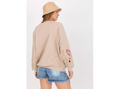 Sweat-shirt col rond - beige