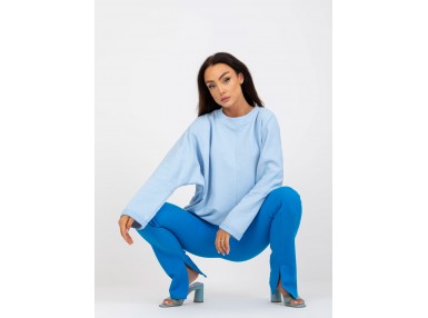 Sweat-shirt avec manches chauve-souris - bleu clair