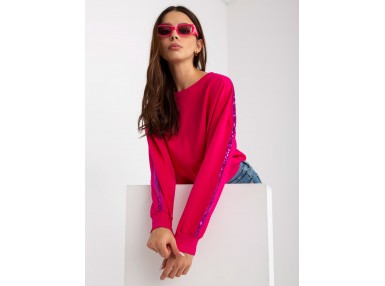 Sweat-shirt col rond - fuchsia
