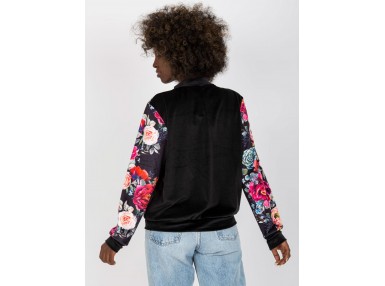 Bomber zippé avec imprimé - noire
