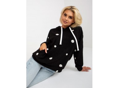 Sweat à capuche imprimé femme - noire