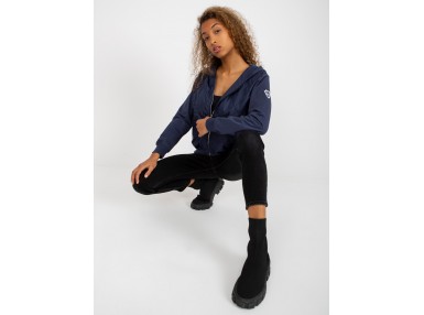 Sweat à capuche avec fermeture éclair -  bleu marine