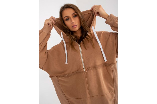 Sweat-shirt oversize - camel