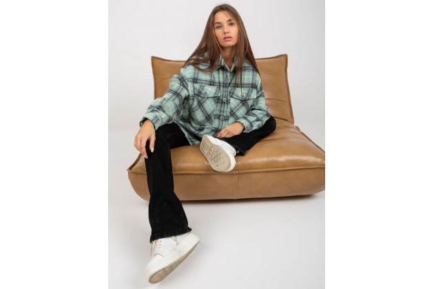 Chemise imprimé à carreaux - menthe