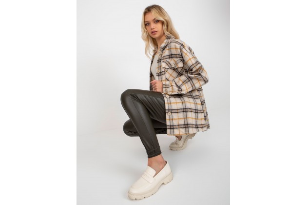 Chemise imprimé à carreaux - beige