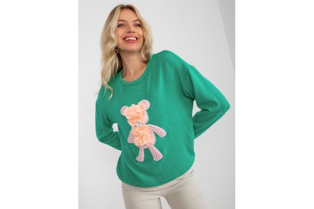 Sweat-shirt avec application décorative - turquoise