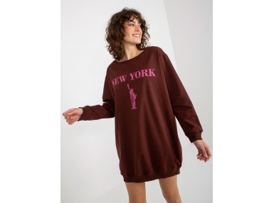 Sweat en coton - marron foncé