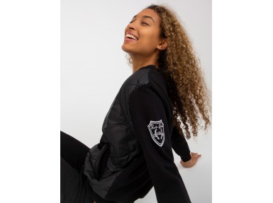 Bomber zippé style universitaire - noire