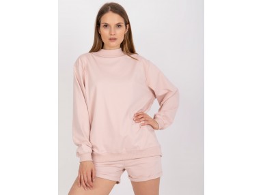 Sweat-shirt col rond - rose clair
