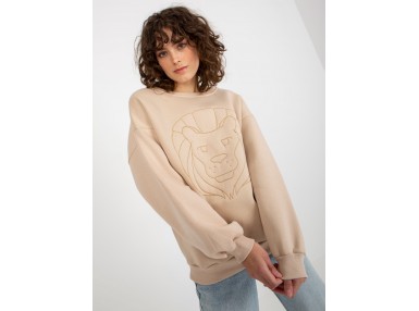 Sweat femme avec imprimé - beige